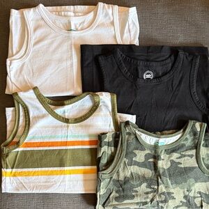 Kids Tank Top 4-Pack in White, Black, Olive & Camo